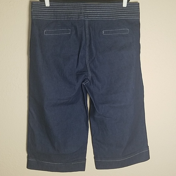 High-waisted jeans beautiful stitching wide capris - Picture 3 of 3